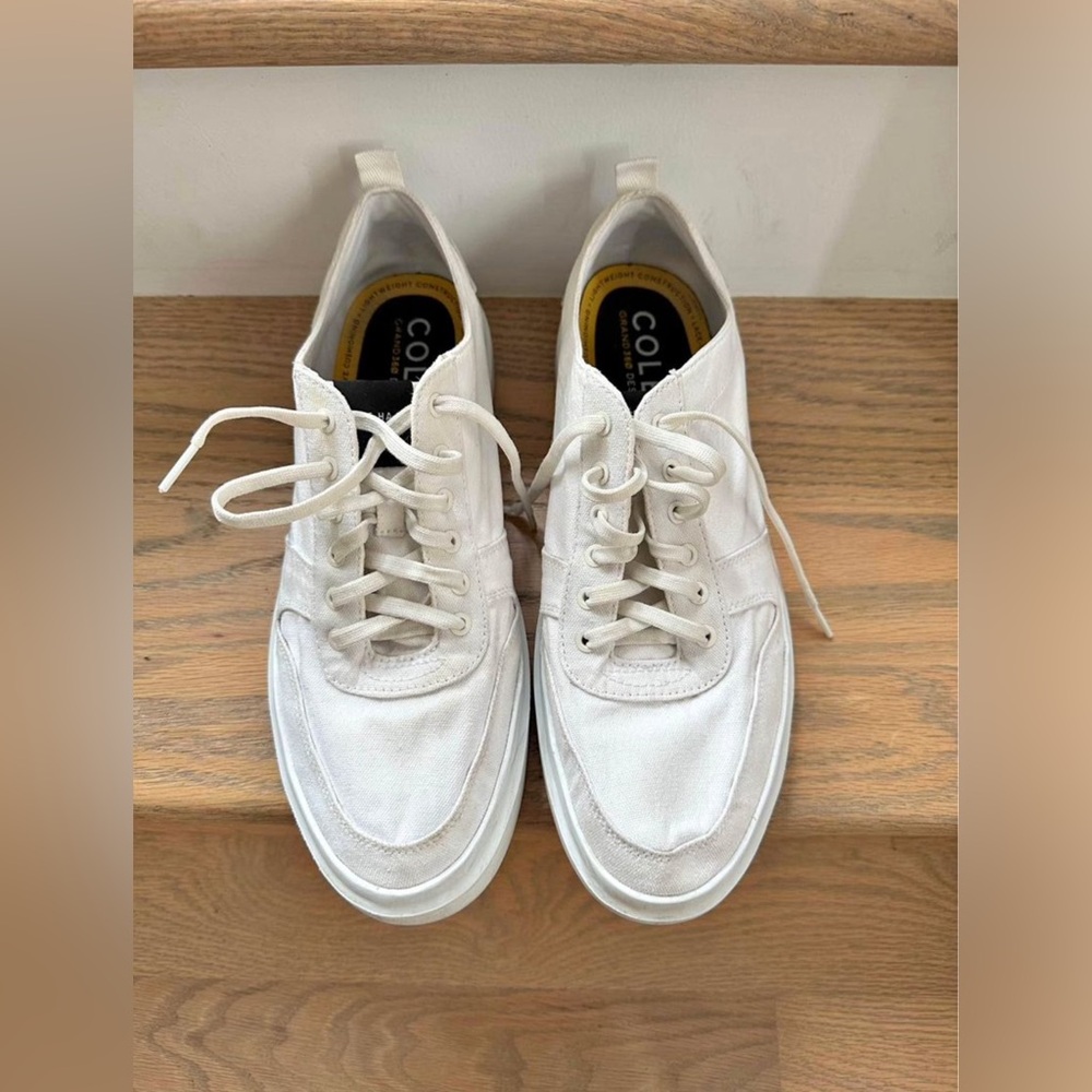 Men’s 10.5 Cole Haan 360 GrandPro Rally White Canvas Shoe